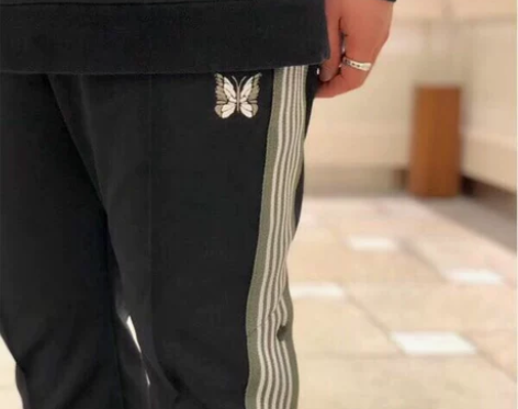 老夫子 NEEDLES 侧边排扣蝴蝶刺绣织...