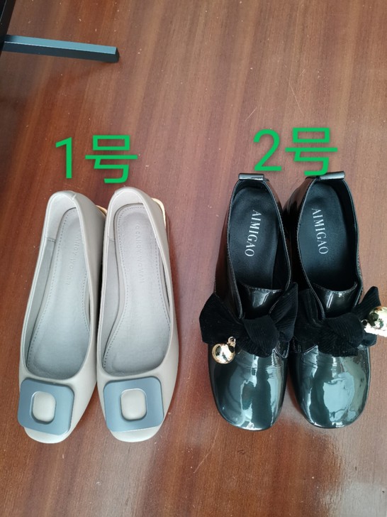 粗跟平底单鞋女春新款女鞋方头方扣韩版浅口百...