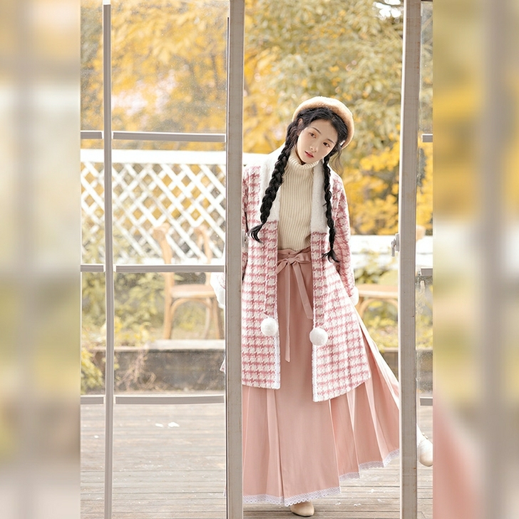 醉雨朵原创奇迹暖暖明制汉服女汉元素毛呢外套...