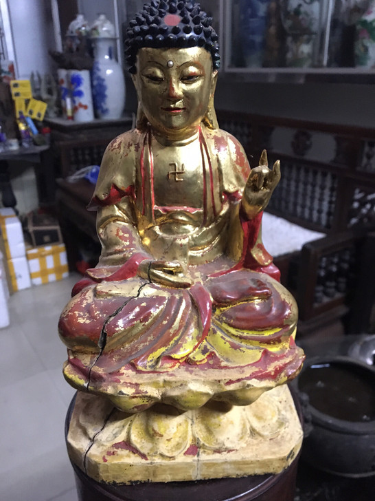 清晚期弥勒佛像片相片如图价格1380包邮脸...