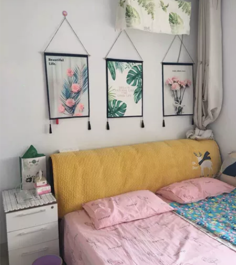 绿植花卉装饰画背景布ins挂布北欧客厅沙发...