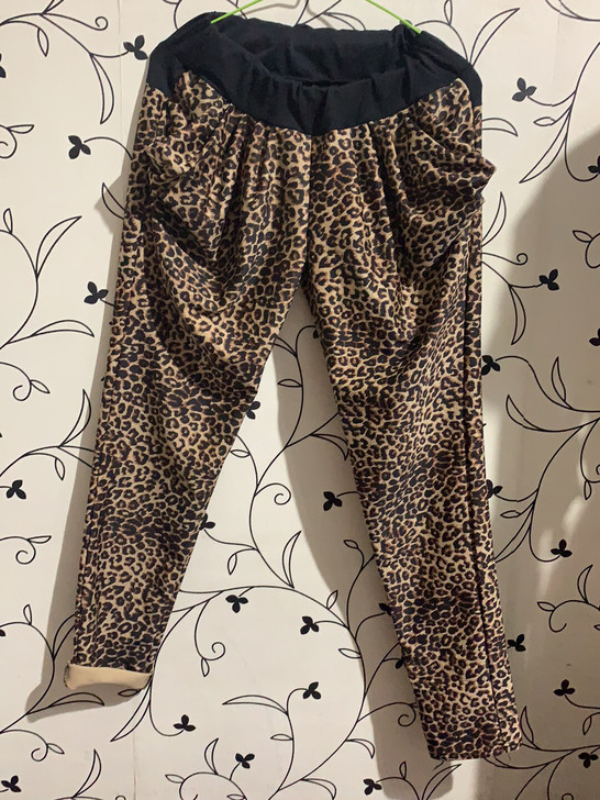 豹纹哈伦裤女春秋冬99新