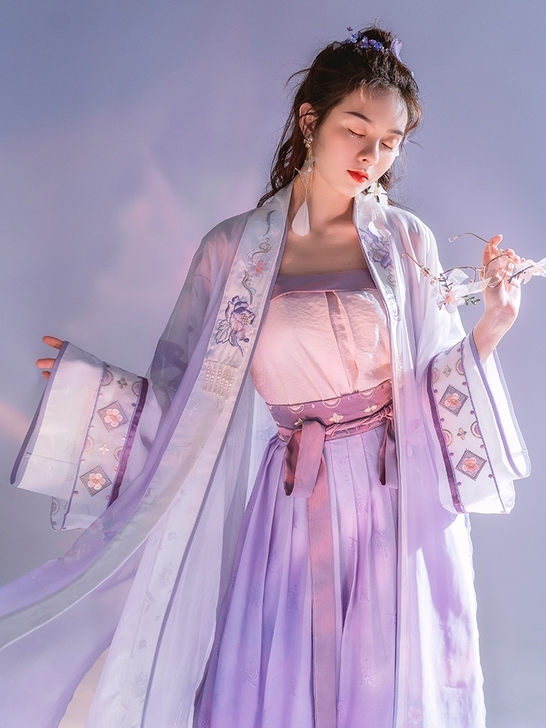 一叶馨香妙笔生花原创宋制汉服褙子女日常长款...