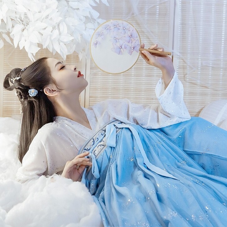 云汐梦 墨子研 原创汉服女齐胸襦裙两片式大...