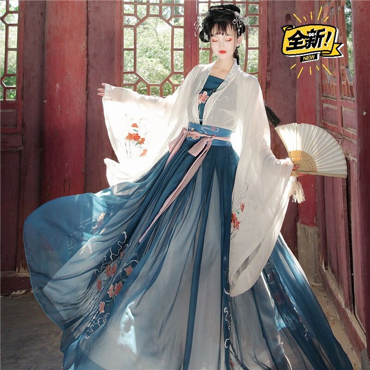 原创汉服女含娇齐腰襦裙广绣夏装超仙中国风宋...