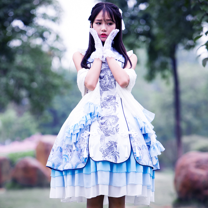 青龙白虎中华风lolita古典复古洋装服甜...
