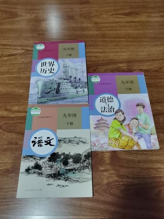 人教版，语文、世界历史、道德与法治，都是下...
