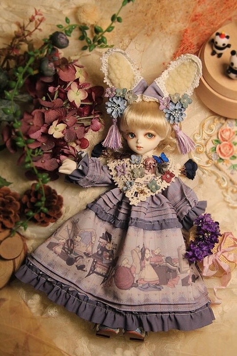 [急出]花音阁兔子小姐2版6分bjd娃衣状...