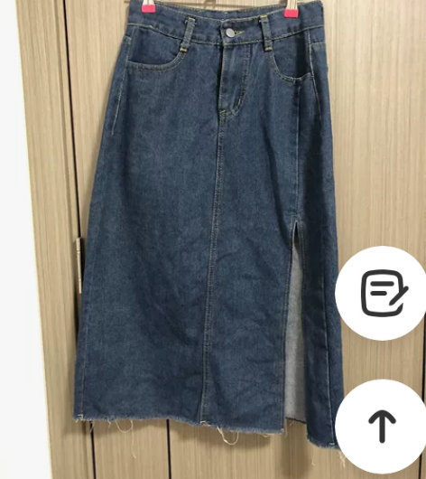 牛仔半身裙女气质中长款高腰遮胯A字高开叉包...