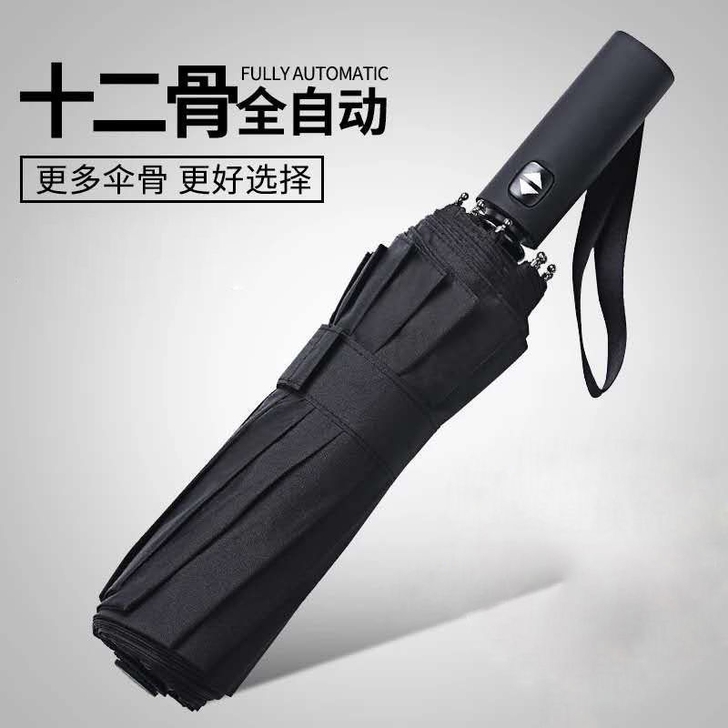 全新自动雨伞折叠反向黑胶雨伞男大号晴雨俩用...