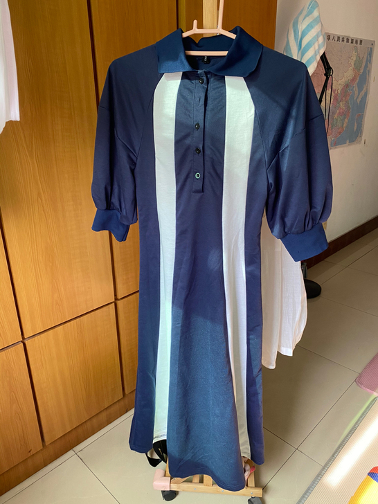 包邮 泡泡袖 polo领 连衣裙