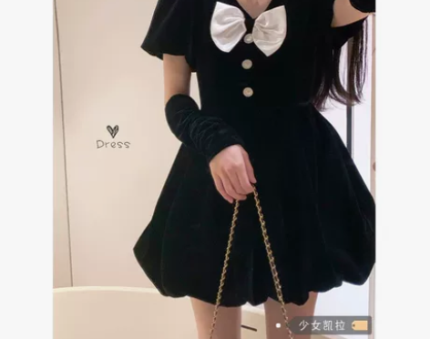 法式收腰蓬蓬裙后两张是实拍图 感兴趣的话点...