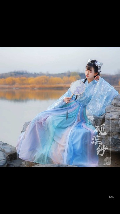 【砚滨纱】魏晋交领襦裙汉服彩虹裙-云裳 ...