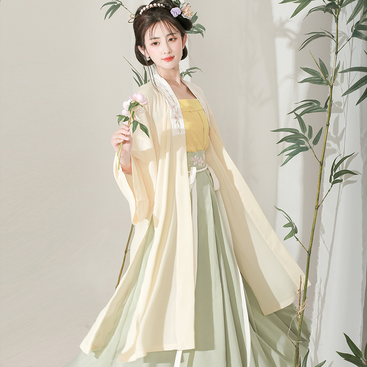 东月棠清风笺多色款宋制汉服三件套春季中国风...