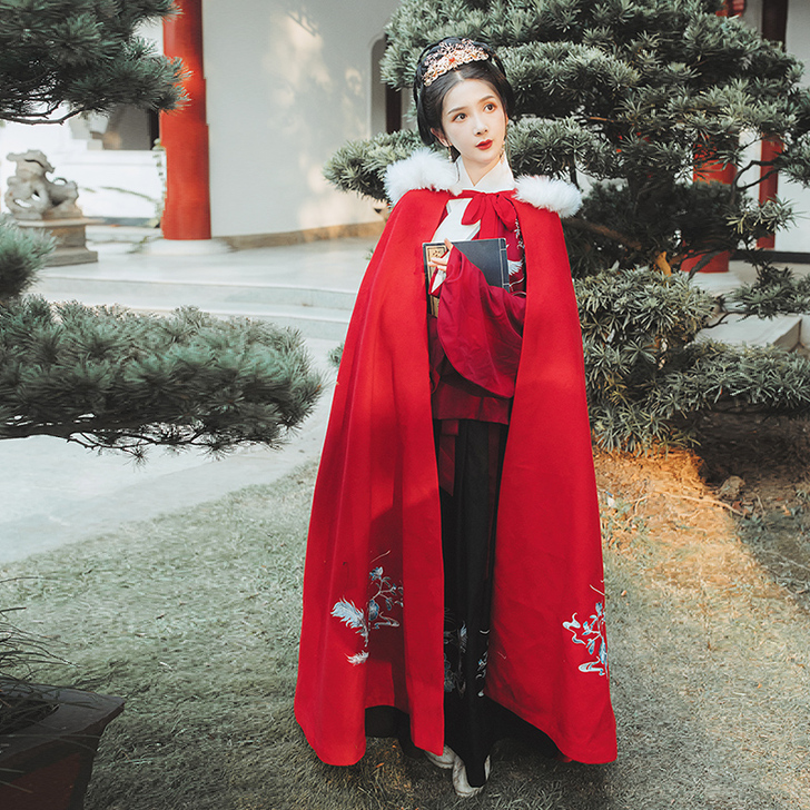 艺缕原创斗篷汉服外套女传统中国风刺绣日常长...