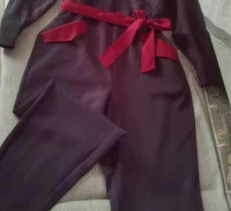 女士撞色学院风工装连体裤 M号,藏青色 ...