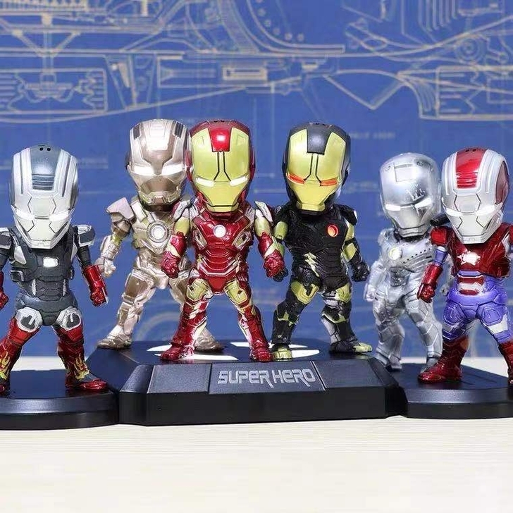 正版钢铁侠手办迷你Q版全套iron man...