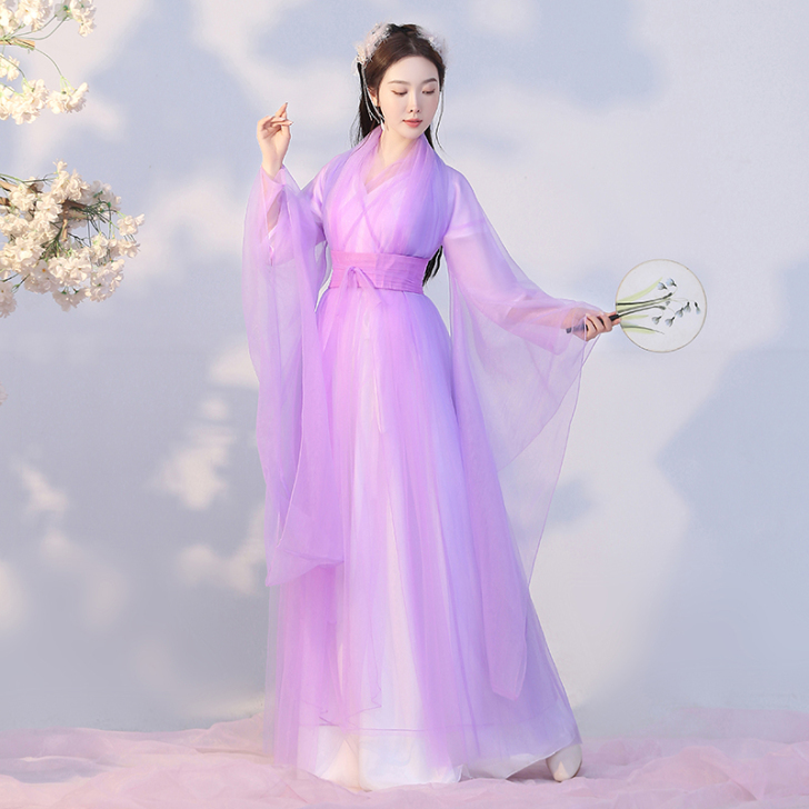 古装女汉服仙气春秋古风交领广袖流仙裙齐##...