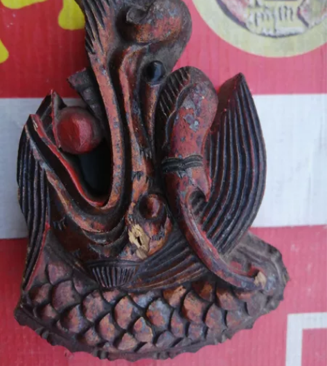 清末民初木雕龙头一只，可加工成龙头拐杖，品...