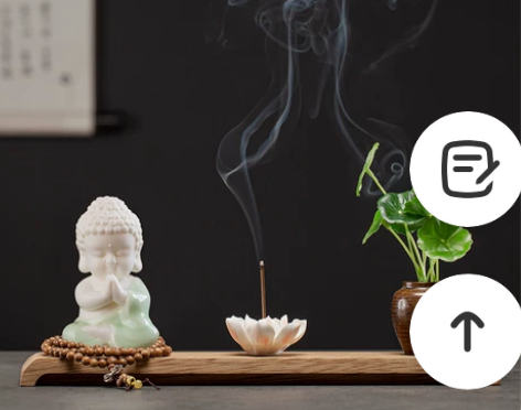 炼器中式小如来摆件创意陶瓷家用禅意香薰炉茶...
