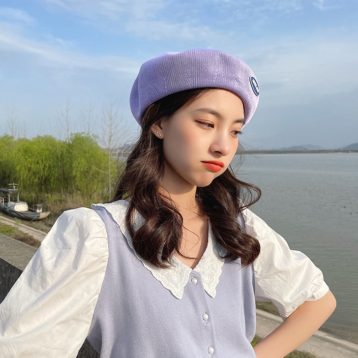 贝雷帽女夏季薄款透气时尚百搭遮阳画家帽日系...