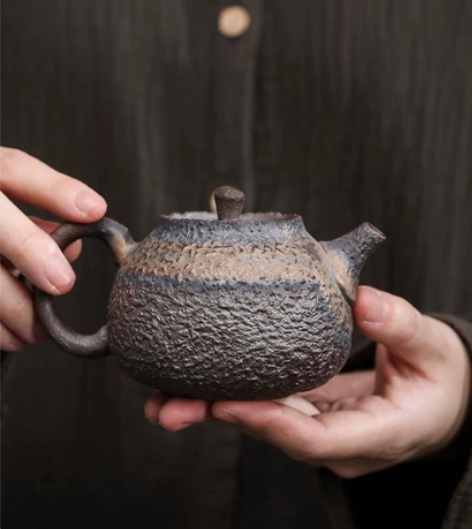 急售!最后一批石纹正把壶 手工复古日式粗陶...
