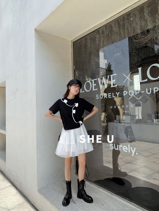 She u全新半裙黑色蓬蓬裙 十三行清货