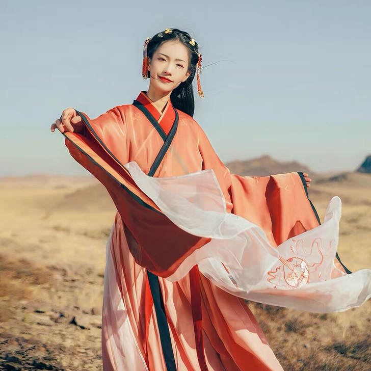 汉尚华莲如音姬传统汉服女装交领齐腰襦裙日常...