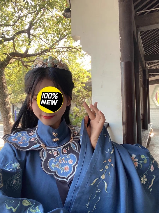 晚明制云肩刺绣云肩白菜汉服