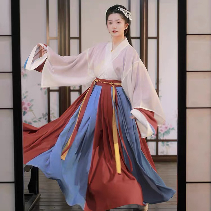 宿问汉服女正品原创晋制交领齐腰襦裙中国风日...