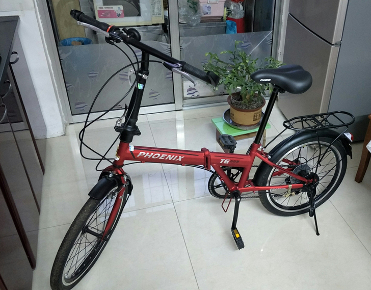 凤凰20寸折叠变速自行车,全新。