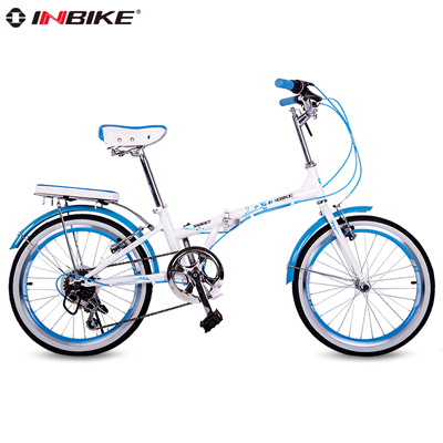 INBIKE  折叠自行车7级变速20寸淑...