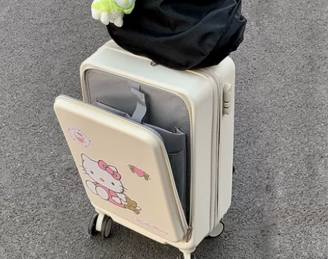 新款前置开口磨砂行李箱20寸拉杆箱万向轮男...