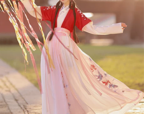 原创汉服女中国风全套晋制交领半臂齐腰襦裙春...