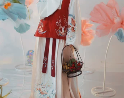 耀春林间鹿原创明制汉服女刺绣短袄马面裙比甲...
