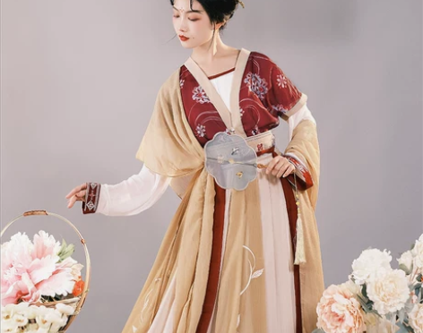 耀春醉芙蓉原创汉服女中国风唐制背子对襟… ...