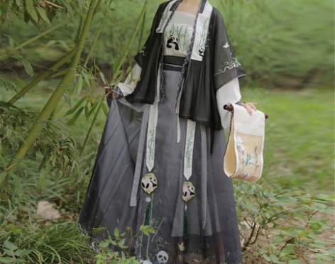 汉旭原创汉服女明制夏季马面裙团子对交穿半袖...