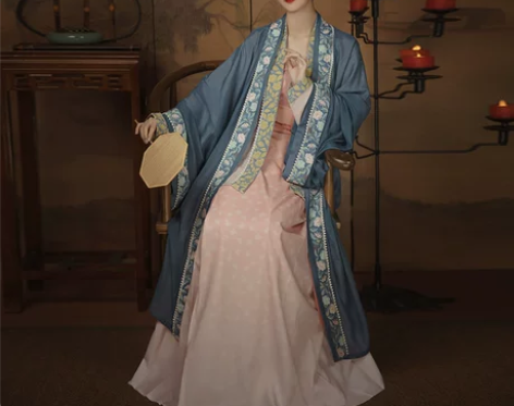 只有蓝色褙子!!柒邑原创汉服女宋制三件套【...
