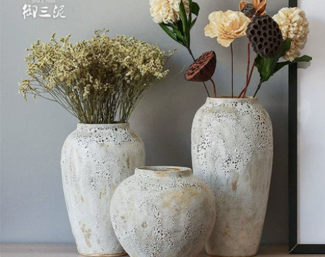 现代简约客厅陶艺干花陶瓷插花花瓶北欧ins...