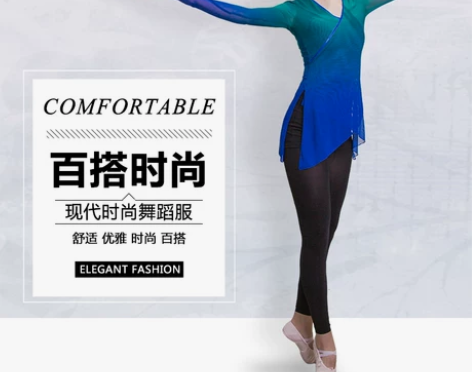 古典舞练功服女成人形体网纱舞蹈服装练功上衣...