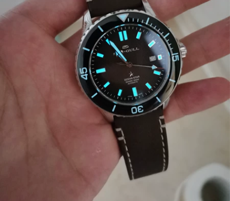 海鸥海洋之星大马士革钢限量款潜水机械手表 ...