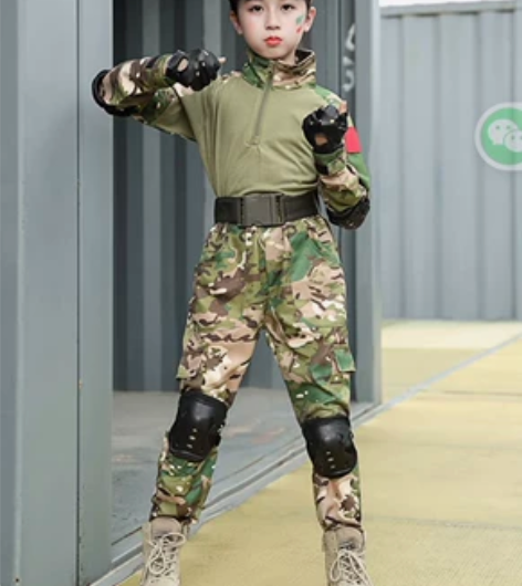 儿童迷彩服蛙服套装男童特种兵服装夏季短袖拓...