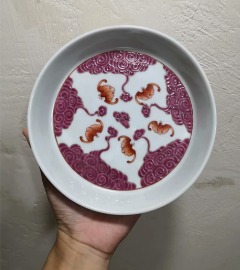景德镇精品库存厂货 粉彩手绘五福捧寿图壶承...
