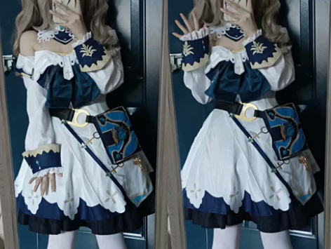 芭芭拉cos大全套原神 衣服次元依 假毛...