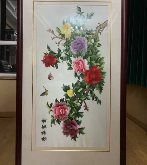 客厅挂画 刺绣“荣华富贵” 高77 宽13...