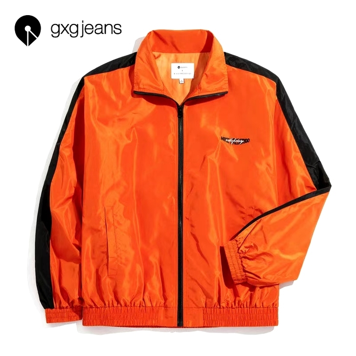 gxgjeans男装春新款橘色棒球夹克JY...
