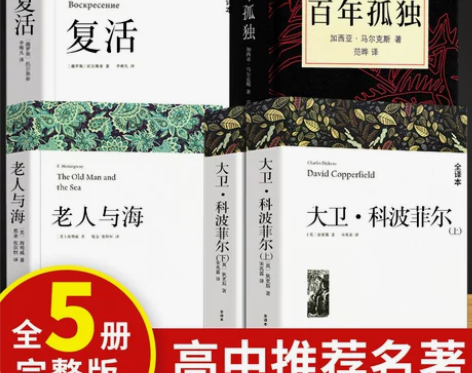 高中生阅读书籍复活书列夫托尔斯泰大卫科波菲...