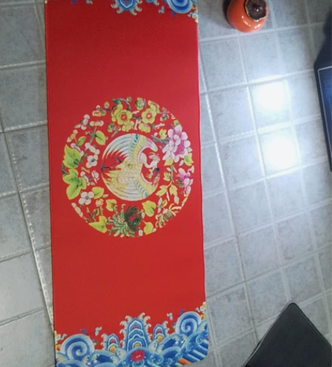 景泰蓝红色吉祥瑞鹤图键盘垫鼠标垫80030...