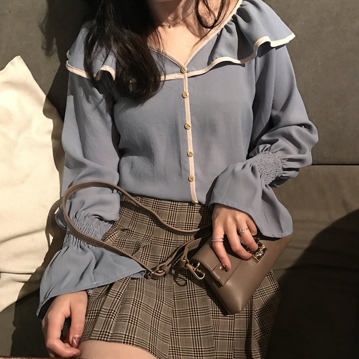 蕾丝雪纺衫