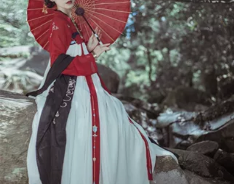新款汉服女秋水国色天香改良汉元素秋冬古装服...